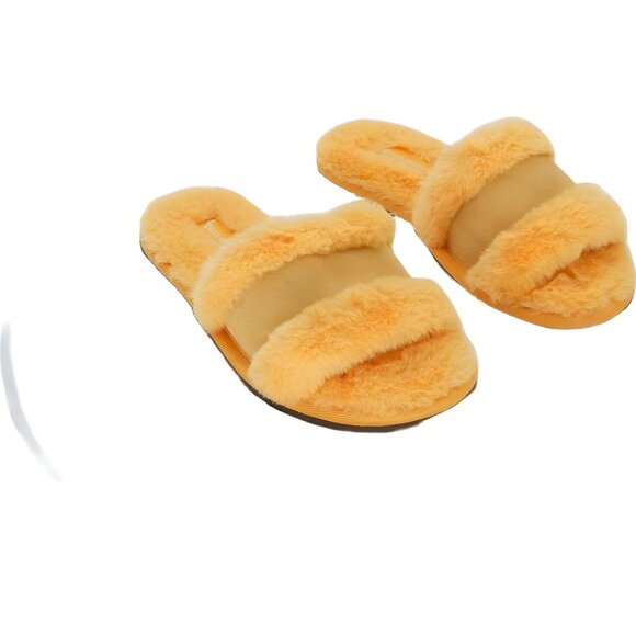 Koolaburra by UGG Milo Fuzzy Slide Slippers Amber Yellow Women's US 5M - Picture 4 of 6